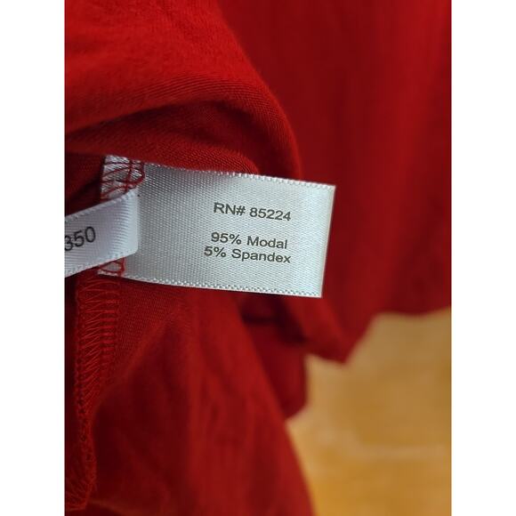 Boston Proper Womens Red Long Sleeve Cowl Neck Tunic M Trapeze Asymmetric New! - Picture 6 of 6